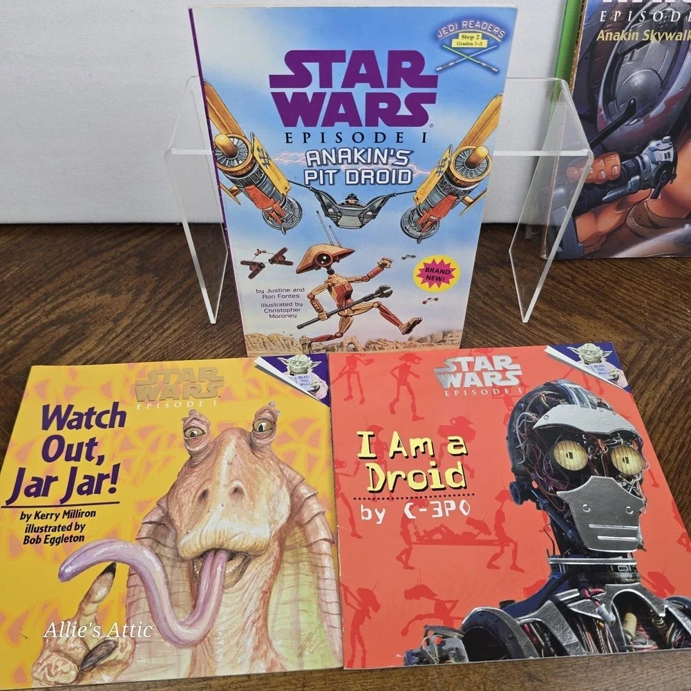 Star Wars Episode 1 Set Childrens Kids Books Lot Of 9 Stickers Jarjar Anakin